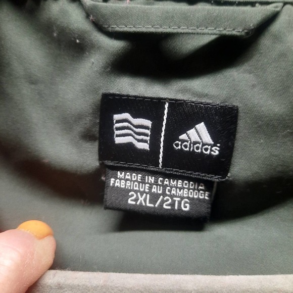 Adidas Climaproof Khaki Green W/piping Pullover 1/4 zip vent back Windbreaker 2X - Picture 4 of 8